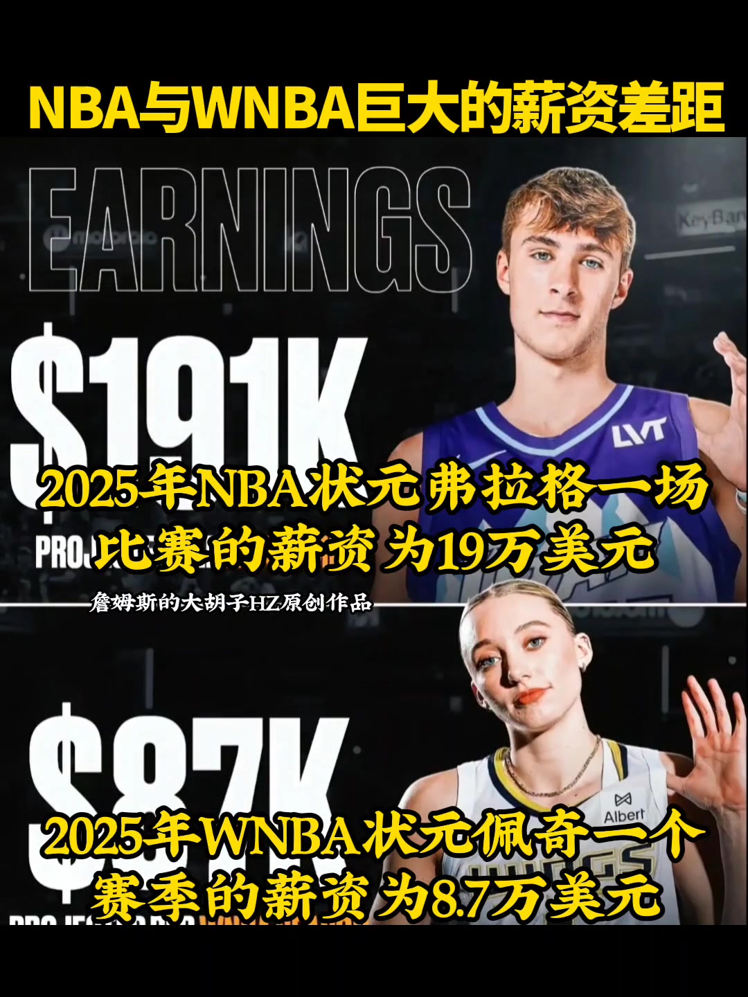NBA狀元弗拉格一場賺19萬 WNBA狀元佩奇一年才9萬